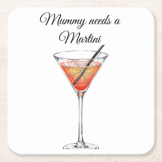 Mummy braucht einen Martini Rechteckiger Pappuntersetzer (Vorderseite)