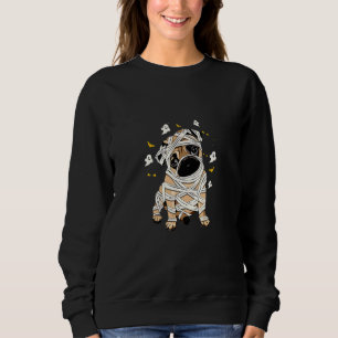 Mummy Bulldogs Süßes Gesicht Frohes Halloween Grus Sweatshirt