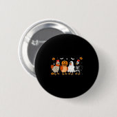Mummy Chicken Skeleton Ghost Pumpkin Halloween Chi Button (Vorne & Hinten)
