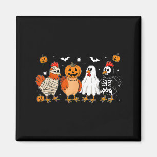 Mummy Chicken Skeleton Ghost Pumpkin Halloween Chi Magnet