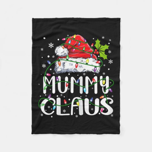 Mummy Claus Weihnachts-Weihnachtsmannmütze passt F Fleecedecke (Vorderseite)