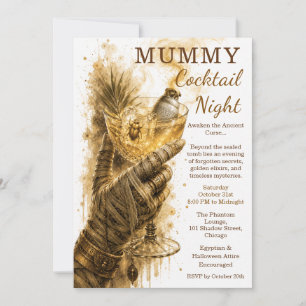 Mummy-Cocktail-Nacht im alten Ägypten Halloween Einladung