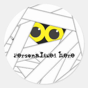 MUMMY Costume Halloween Personalisiertes Party Auf Runder Aufkleber