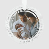 Mummy & Daddy First Christmas Foto Keepake Ornament (Rückseite)