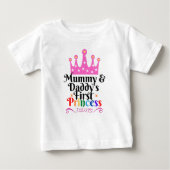 Mummy & Daddy's First Princess Baby T Shirt 6 Min. (Vorderseite)
