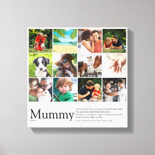 Mummy Definition Quote Foto Collage Leinwanddruck (Vorderseite)