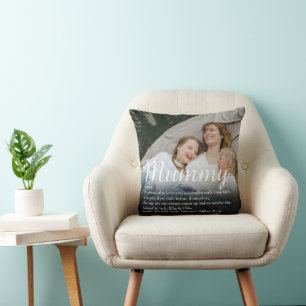Mummy-Definitionszitat Elegantes Schriftfoto-Throw Kissen