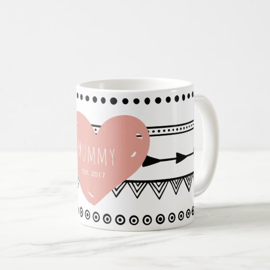 'Mummy Est.2017' Custom White Tasse (VorderseiteRechts)