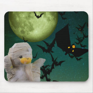 Mummy, Fledermaus & Mond Halloween Mousepad