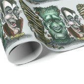 Mummy Frankenstein Dracula Geschenkpapier (Rolleneckpunkt)