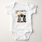 Mummy-, Ghost- und Skeletton-Kätzchen zu Halloween Baby Strampler (Vorderseite)