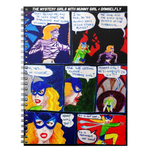 Mummy Girl & Damselfy Comic Buchkunst Notizblock (Vorderseite)