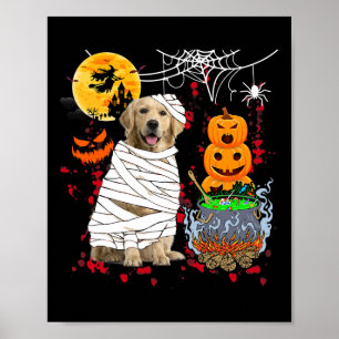 Mummy Golden Retriever Hund Halloween Hund Gruseli Poster