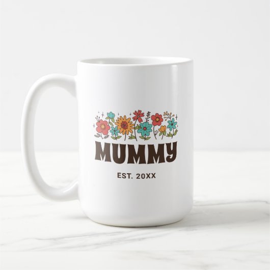 Mummy Groovy Blume Vintager Muttertag Kaffeetasse (Links)