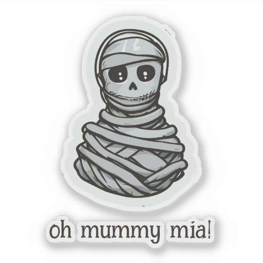 Mummy Halloween Aufkleber (Vorderseite)