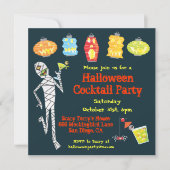 Mummy Halloween Cocktail Party Einladungen (Vorderseite)