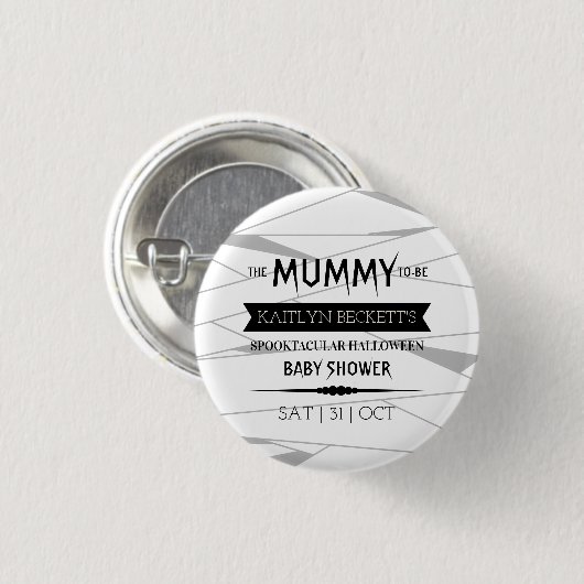 Mummy | Halloween-Kinderdusche Button (Vorne & Hinten)