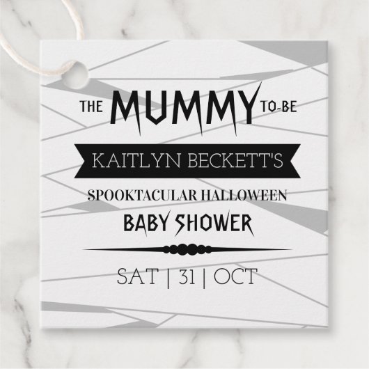 Mummy | Halloween-Kinderdusche Geschenkanhänger (Vorderseite)