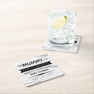 Mummy Halloween-Kinderdusche Rechteckiger Pappuntersetzer