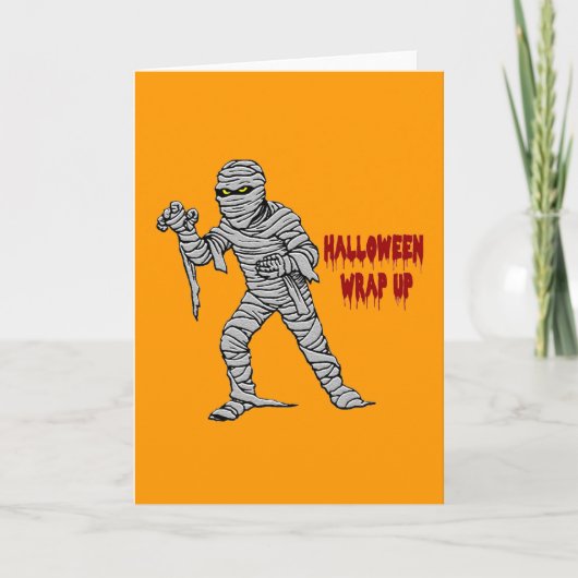 Mummy Halloween Wrap Up Karte (Vorderseite)