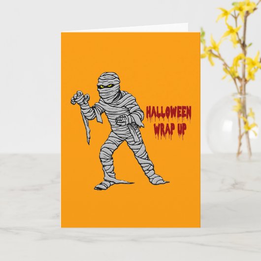 Mummy Halloween Wrap Up Karte (Gelbe Blume)