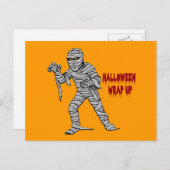 Mummy Halloween Wrap Up Postkarte (Vorne/Hinten)