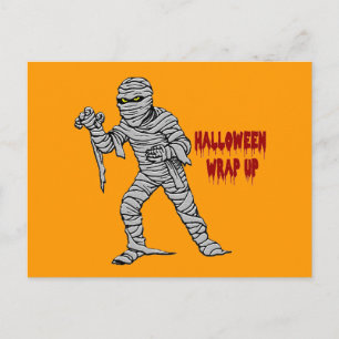 Mummy Halloween Wrap Up Postkarte