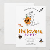 Mummy Holding Jack-O' Lantern Halloween-Party Einladung (Vorne/Hinten)