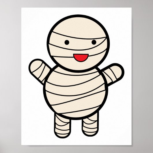 Mummy Kawaii Halloween Poster (Vorne)