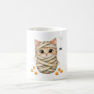 Mummy Kitty Süße Halloween-Kaffeetasse Kaffeetasse