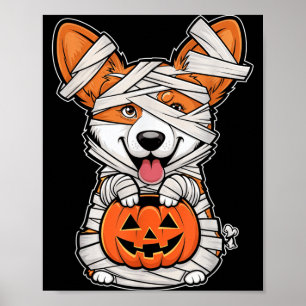 Mummy-Kürbis-Halloween-Haustierhund Poster