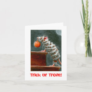 Mummy Mouse, Trick or Treat! Halloween card Karte
