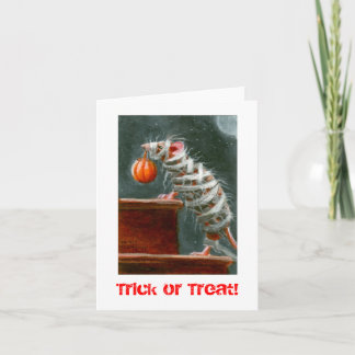 Mummy Mouse, Trick or Treat! Halloween card Karte