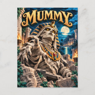 Mummy, Paper Cut Monster Postkarte