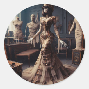 Mummy Queen Steampunk Viktorianisch Gothic Runder Aufkleber