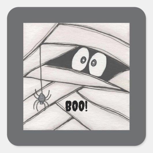 Mummy sagt quadratischer aufkleber (Vorderseite)