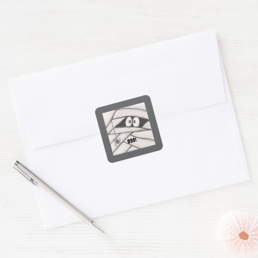 Mummy sagt quadratischer aufkleber (Umschlag)