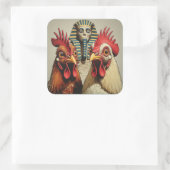 "Mummy Selfie" Chessy Chicken Selfies Quadratischer Aufkleber (Tasche)