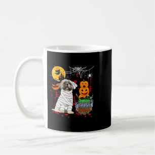Mummy Shih Tzu Dog Halloween Hund Beängstigenden P Kaffeetasse