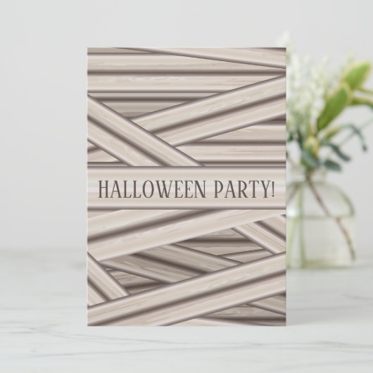 Mummy Stripes Personalizable Halloween Einladung (Stehend Vorderseite)