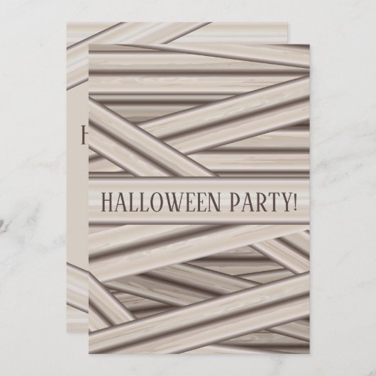 Mummy Stripes Personalizable Halloween Einladung (Vorne/Hinten)