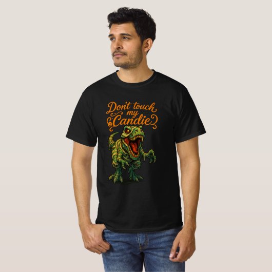 Mummy T-Rex "Don't Touch My Candy" Art T-Shirt (Vorne ganz)
