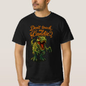 Mummy T-Rex "Don't Touch My Candy" Art T-Shirt (Vorderseite)
