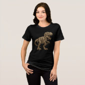 Mummy T-Rex Halloween Dinosaur Art Tri-Blend Shirt (Vorderseite voll)