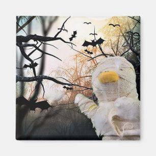 Mummy und Fledermäuse Halloween Magnet