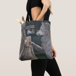Mummy und Werewolf trinken Beer Graphic Tote Bag Tasche
