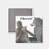 Mummy und Werewolf trinken Bier Cheers! Magnet (Vorderseite/Rückseite)