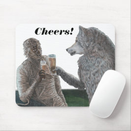 Mummy und Werewolf trinken Bier Cheers Mouse Pad Mousepad