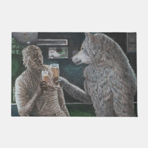 Mummy und Werewolf trinken Bier Door Mat Fußmatte