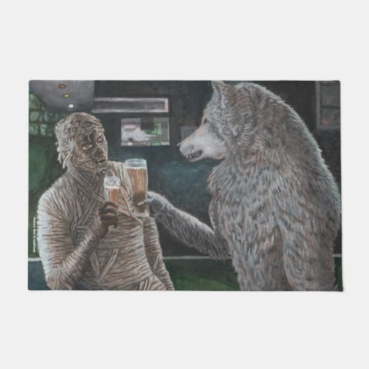 Mummy und Werewolf trinken Bier Door Mat Fußmatte (Vorderseite)